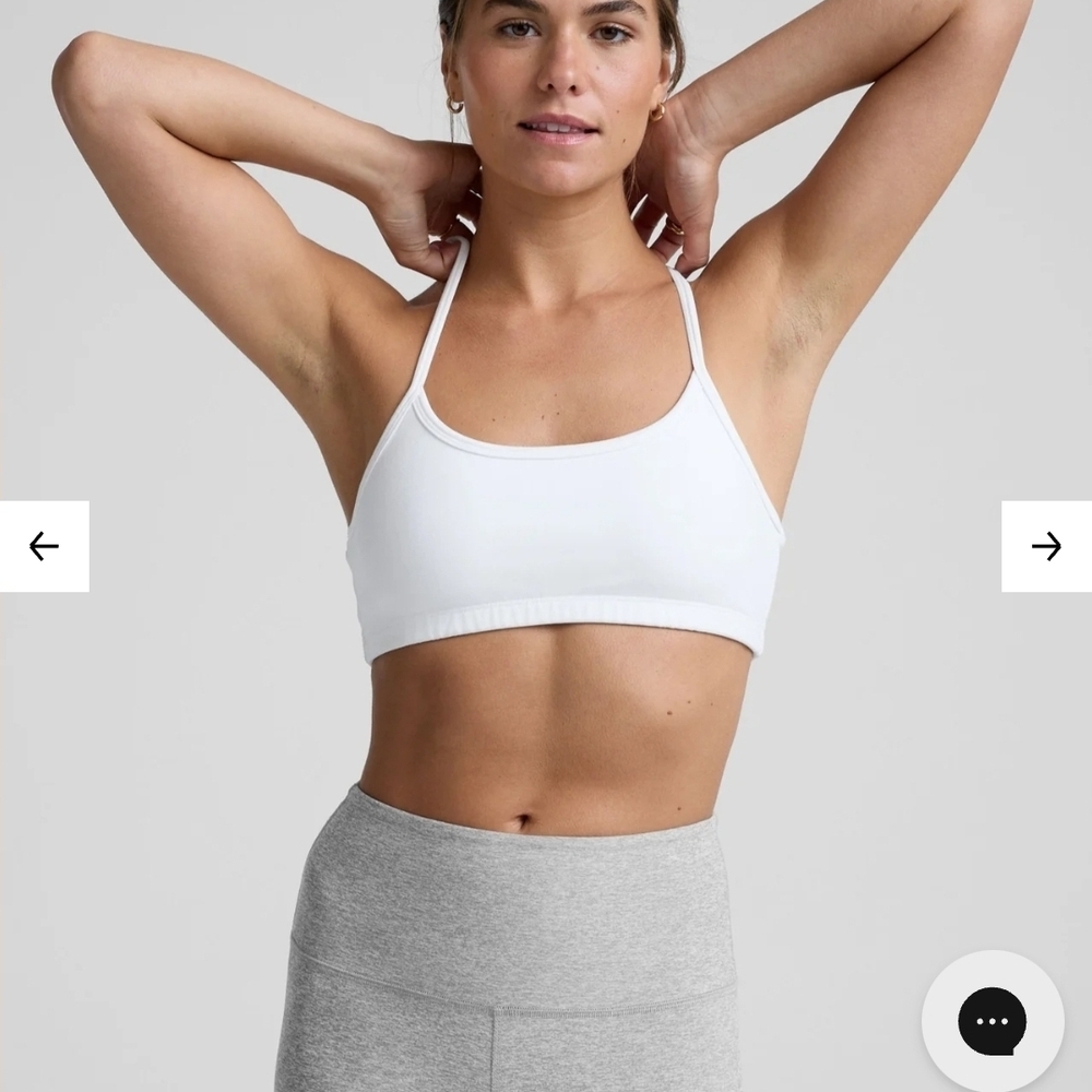 Beyond Yoga White Strappy Sports Bra
